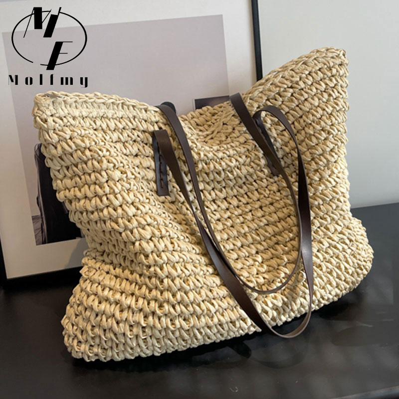 Luxury Bags Big - Tas Tote Tenun Jerami Tas Tangan