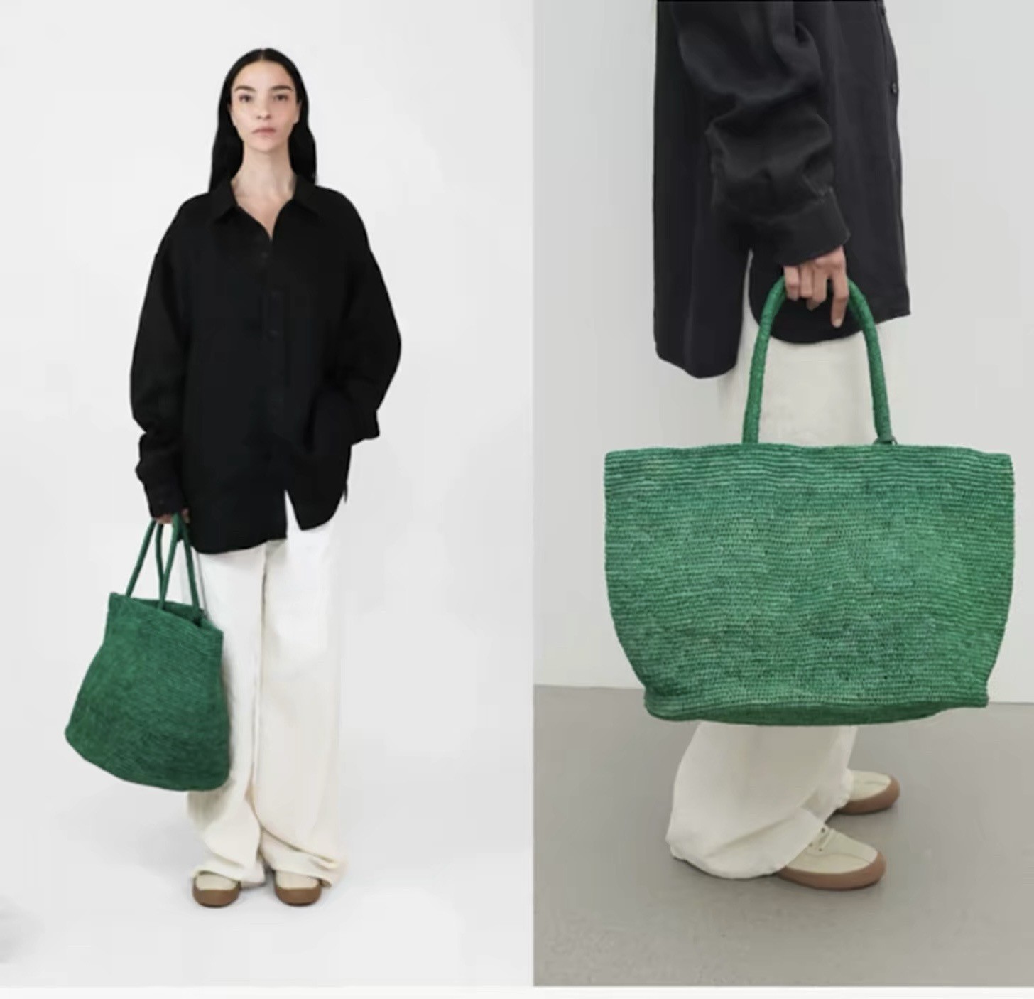 Luxury Bags Big - Tas Tote Rajut Rafia Buatan Tangan