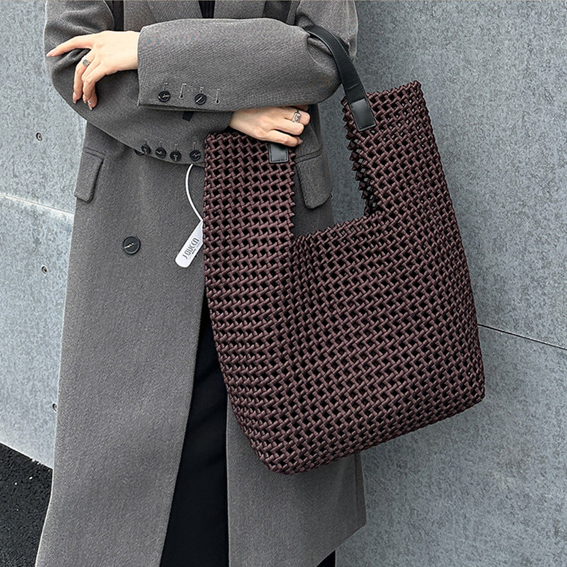 Luxury Bags Big - Tas Tote Mewah Berongga Anyaman Kapasitas