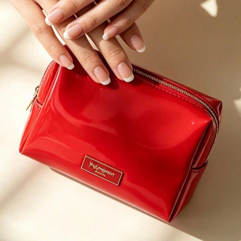 Tas Makeup Kulit Imitasi Merah - Women Luxury Bags Ysl ulasan dan harga