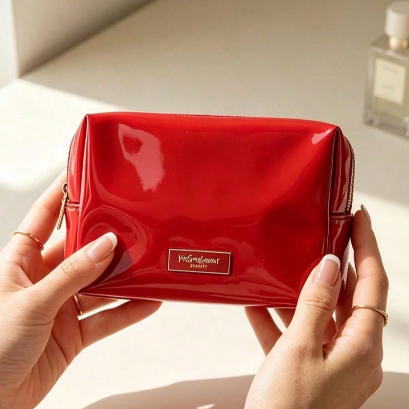 Tas Makeup Kulit Imitasi Merah - Women Luxury Bags Ysl ulasan dan harga