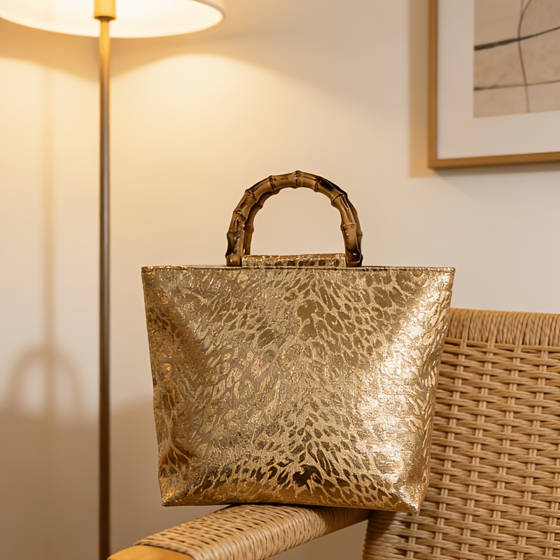 Tas tote jacquard daun emas me - Luxury Bags Big ulasan dan harga