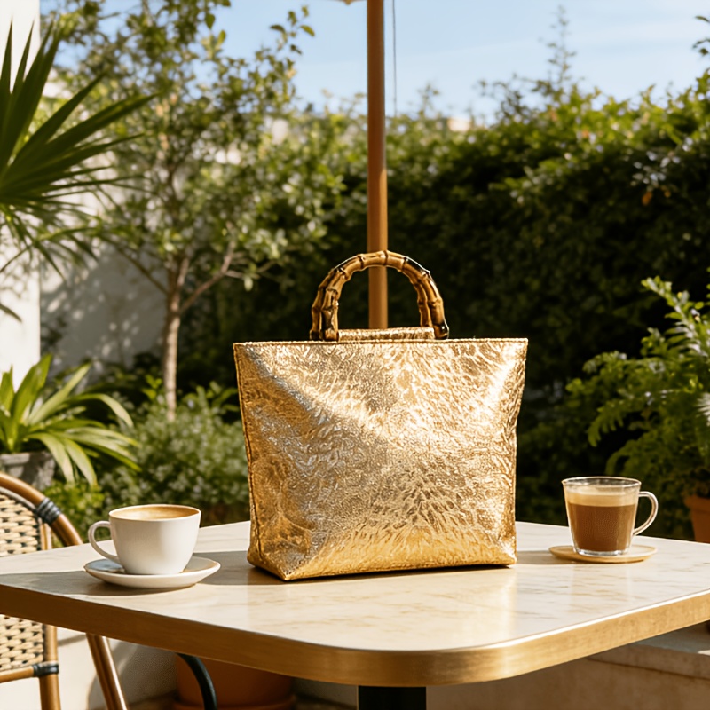 Tas tote jacquard daun emas me - Luxury Bags Big ulasan dan harga