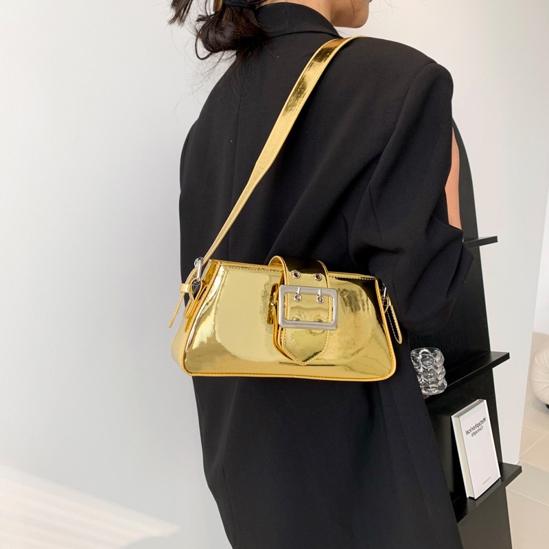 Y2K tas bahu emas untuk wanita - Luxury Y2K Bags ulasan dan harga