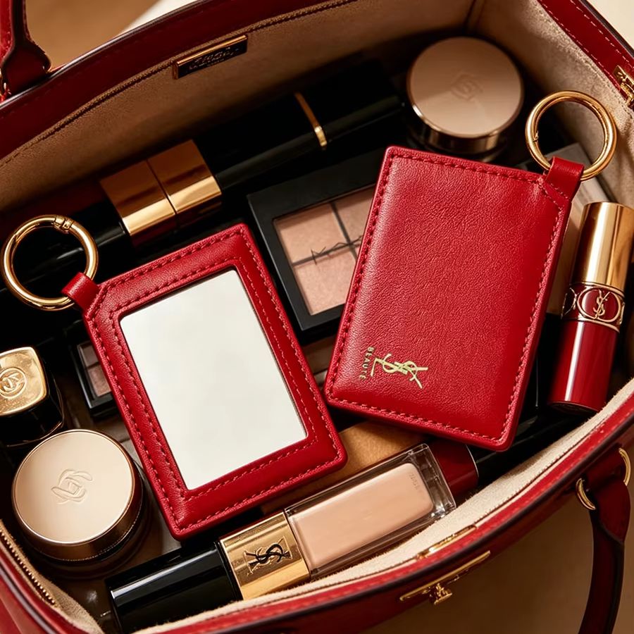 Cermin Rias Mini Persegi Kulit - Women Luxury Bags Ysl ulasan dan harga