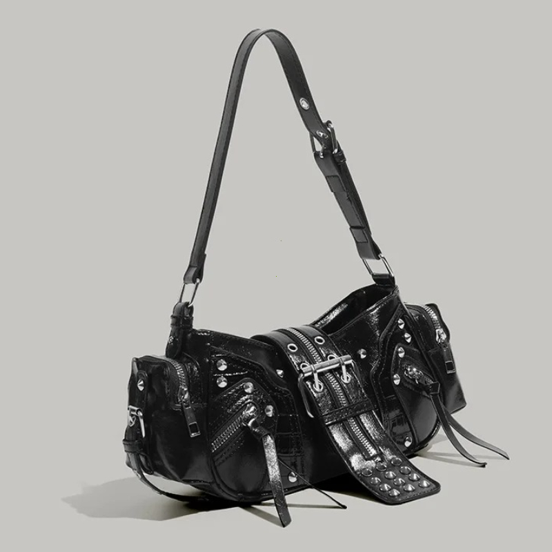 Tas Pinggang Gothic Rivet Mewa - Luxury Y2K Bags ulasan dan harga