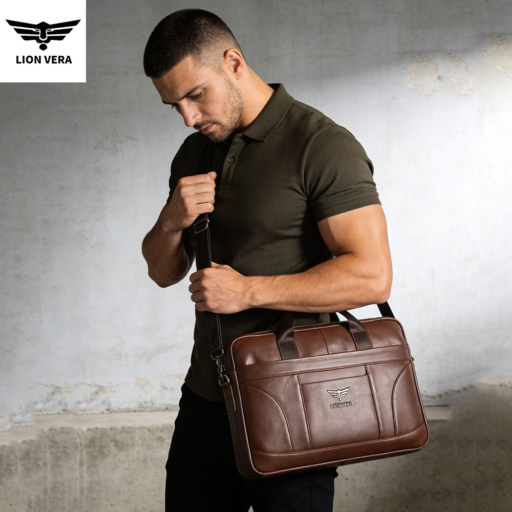 LION VERA Tas Kantor Kulit Asl - Luxury Bags That Fit Laptop ulasan dan harga