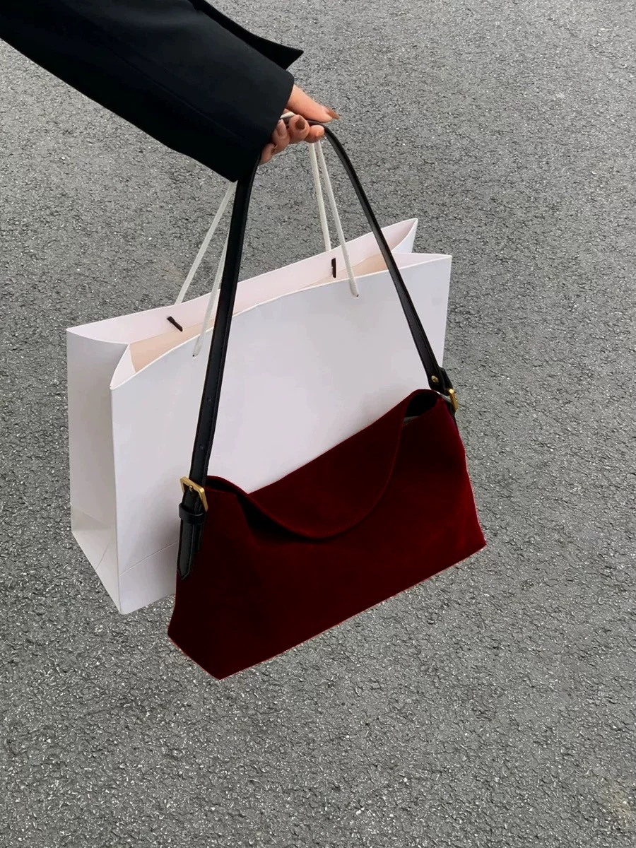 Tas Selempang Satu Bahu Suede  - Luxury Bags Sale ulasan dan harga